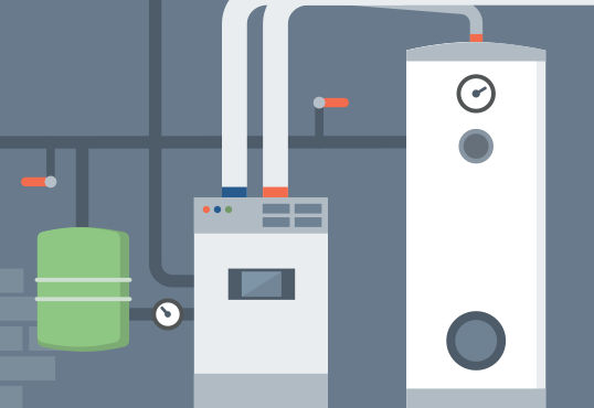 Illustration of a water heater system
