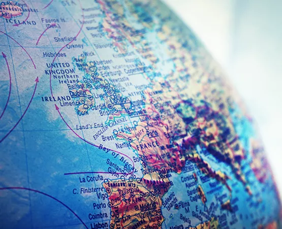 Photo of a terrestrial globe