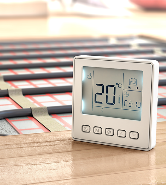 Photo of a thermometer for the heated floor