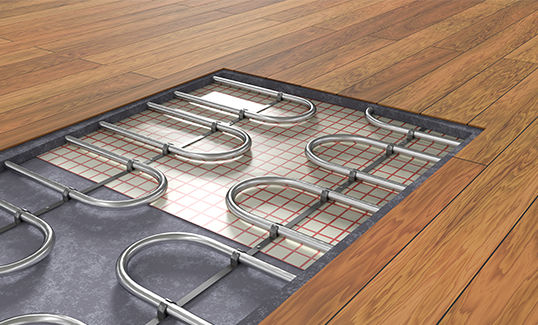 Illustration of a heated floor