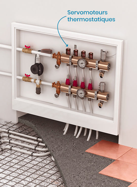 Illustration of how a heated floor works